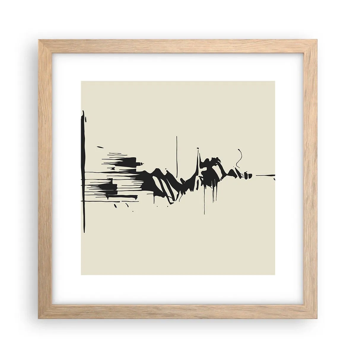 Poster în ramă de stejar deschis - Abstracție pripită - 30x30 cm