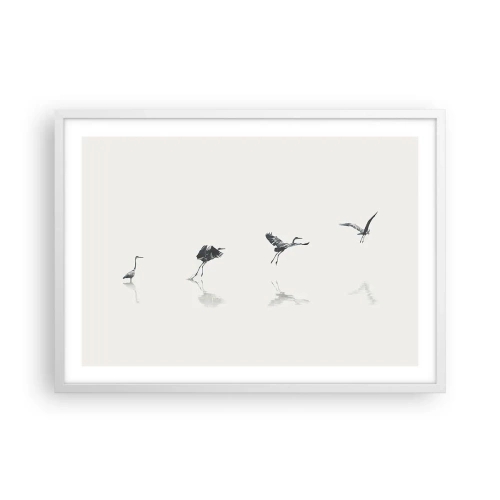 Poster în ramă albă - Patru pași simpli - 70x50 cm