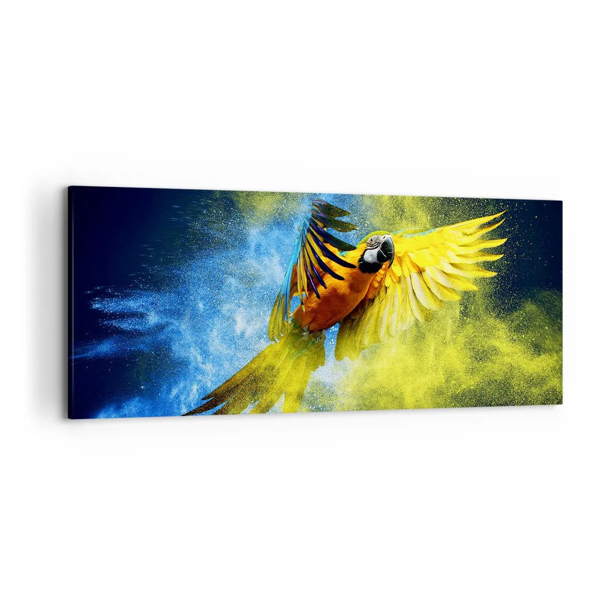 Tablou pe pânză - În praful albastru-auriu - 120x50 cm