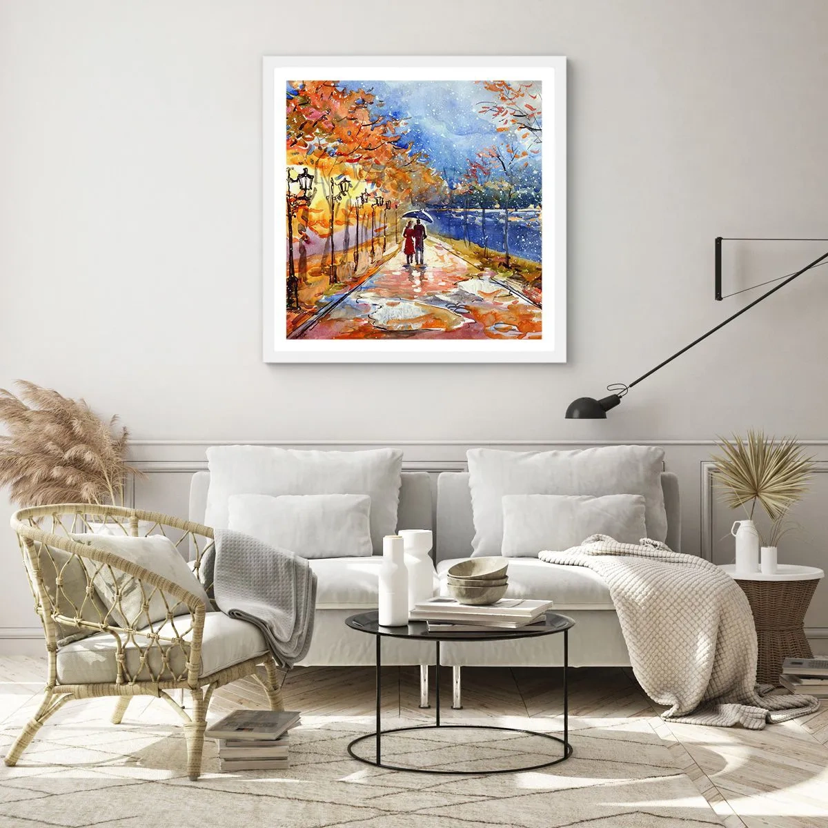 Poster în ramă albă - Împreună până la limita de timp - 40x40 cm