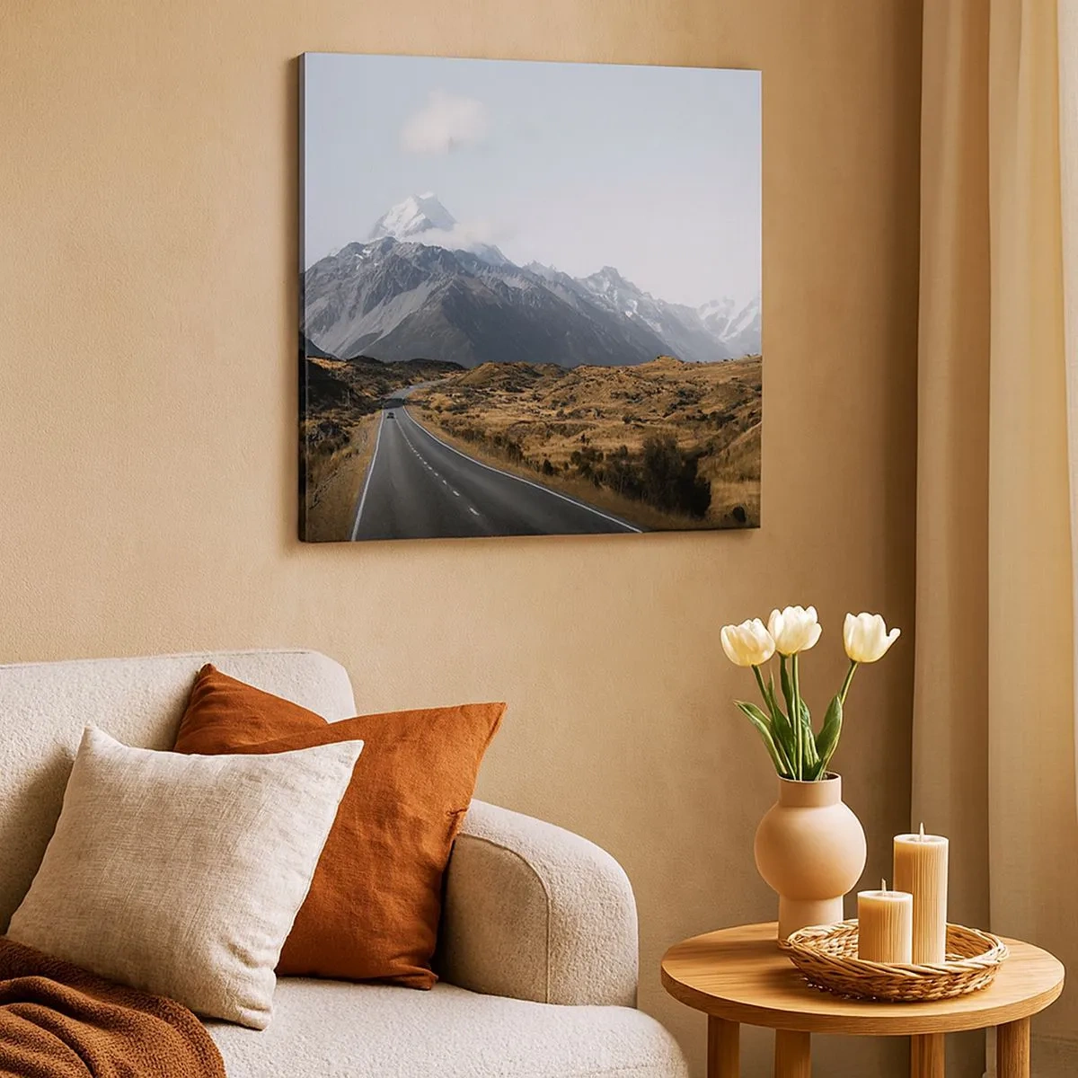 Tablou pe pânză - Drumul spre inima munților - 30x30 cm