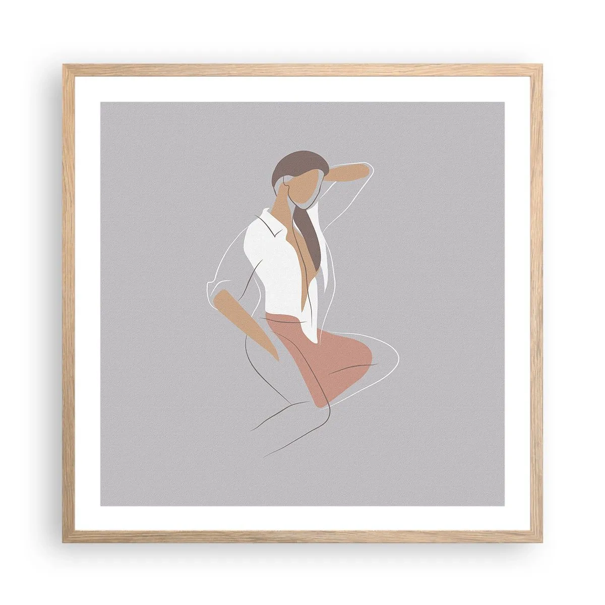 Poster în ramă de stejar deschis - Schiță de farmec - 60x60 cm