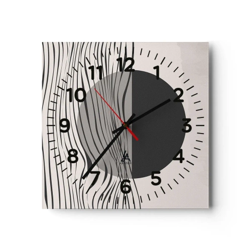 Ceas de perete - Ceas pe sticlă - Semicompunere - 40x40 cm