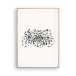 Poster în ramă de stejar deschis - Mână în mână - 70x100 cm