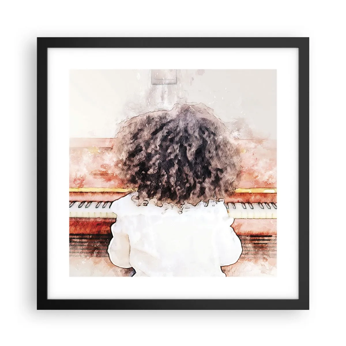 Poster în ramă neagră - Într-o lume a muzicii - 40x40 cm