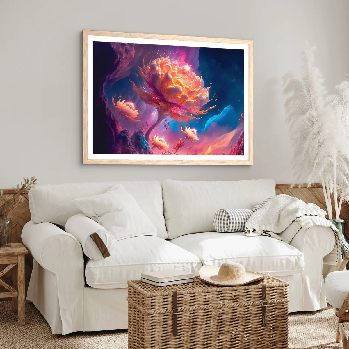 Poster în ramă de stejar deschis - O altă lume - 100x70 cm