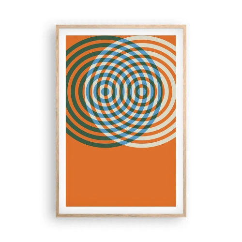 Poster în ramă de stejar deschis - Variație circulară abstractă - 61x91 cm