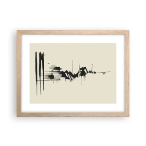 Poster în ramă de stejar deschis - Abstracție pripită - 40x30 cm