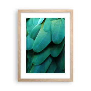 Poster în ramă de stejar deschis - Precizia naturii papagalicești - 30x40 cm