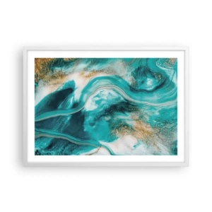 Poster în ramă albă - Râul de aur - 70x50 cm