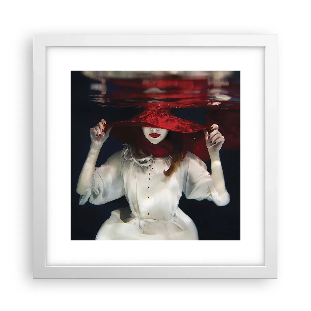 Poster în ramă albă - Frumoasa fantomă - 30x30 cm