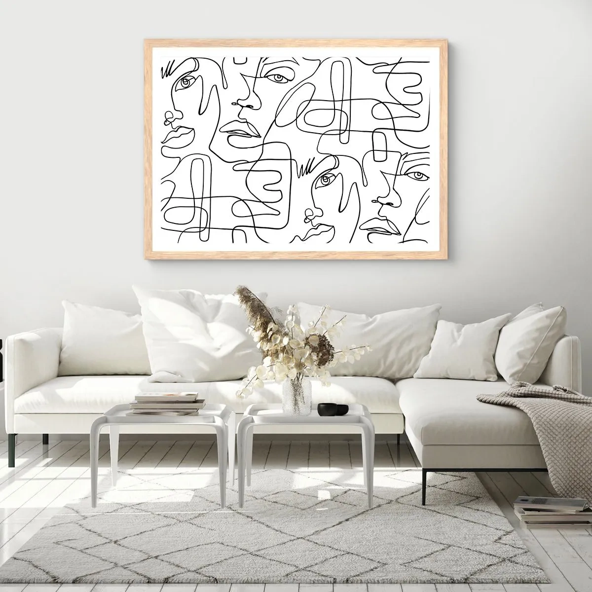 Poster în ramă de stejar deschis - Într-o încurcătură de emoții - 100x70 cm