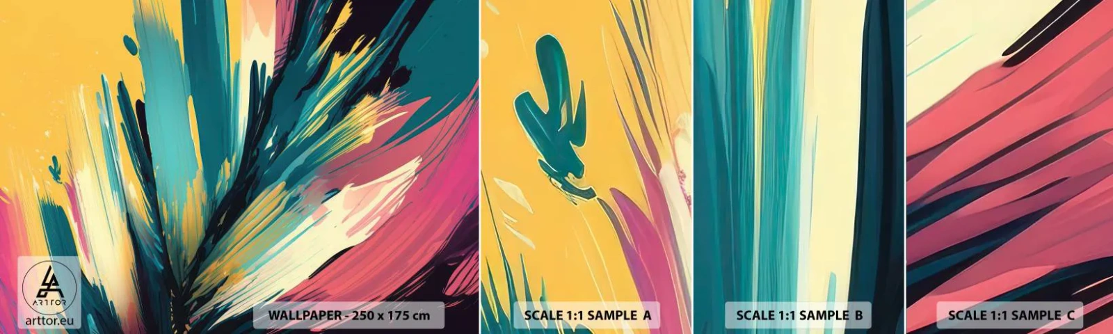 Mostră de Tapet Standard Eco - Compoziția - o explozie de bucurie - Abstracţionism, Bucată, Modern - 100x30 cm