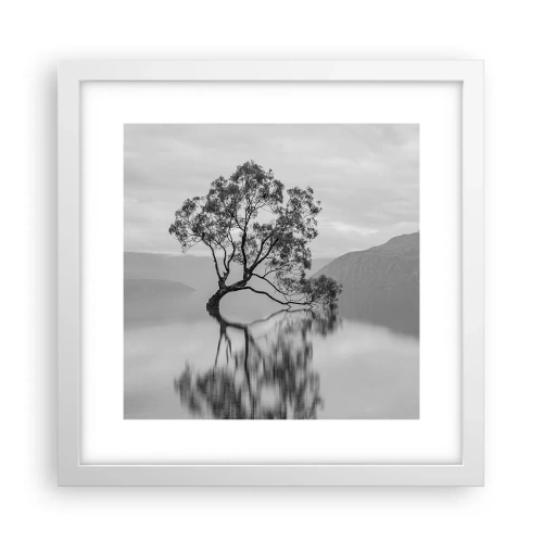 Poster în ramă albă - Există o țară - 30x30 cm