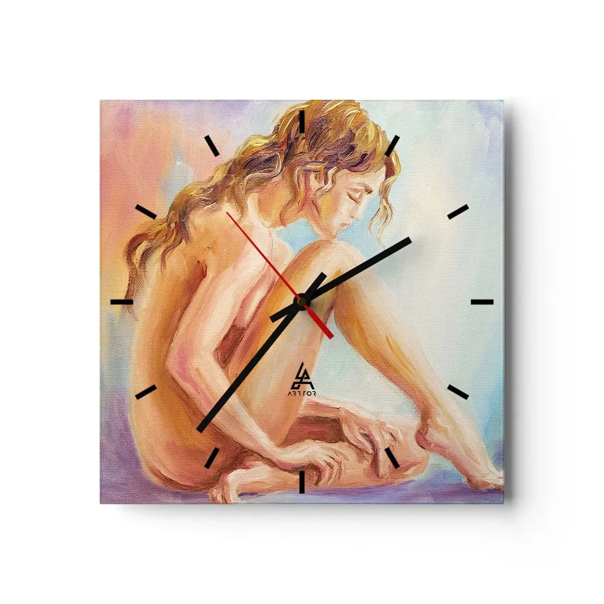 Ceas de perete - Ceas pe sticlă - Gest de tinerețe - 40x40 cm