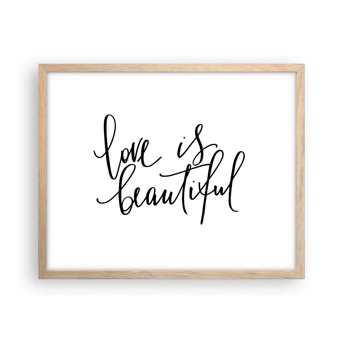 Poster în ramă de stejar deschis - Citiți și repetați - 50x40 cm