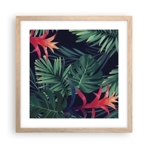 Poster în ramă de stejar deschis - Flacăra verde - 40x40 cm