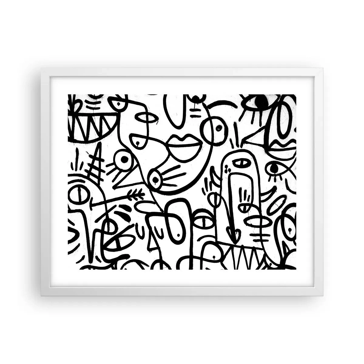 Poster în ramă albă - Chipuri și miraje - 50x40 cm