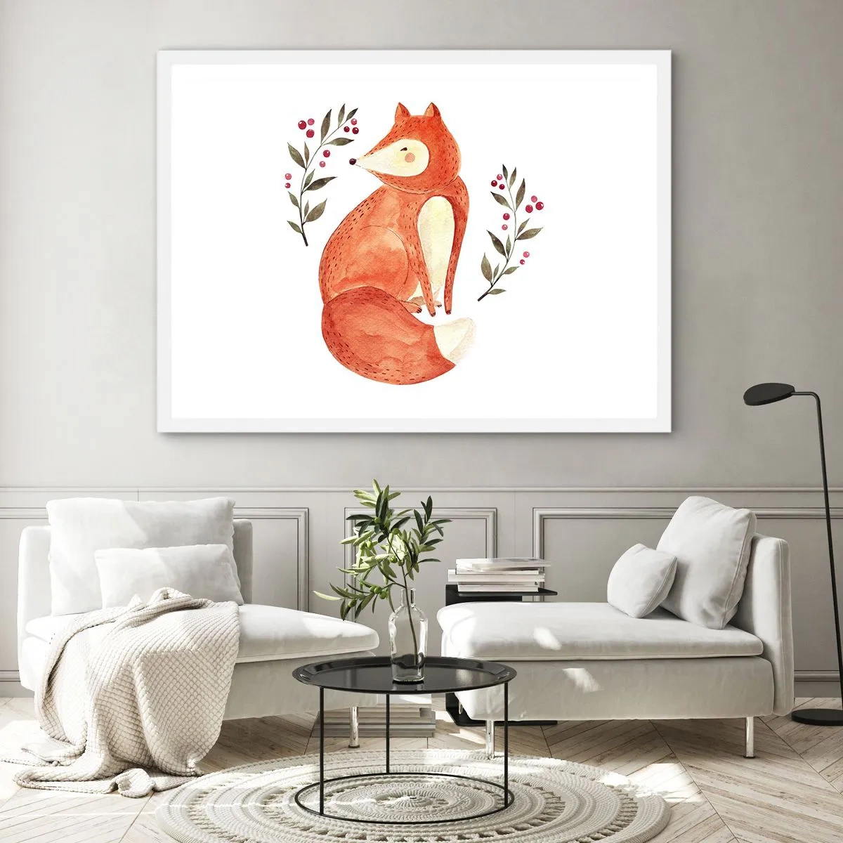 Poster în ramă albă - Micuțul roșcat - 40x30 cm