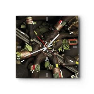 Ceas de perete - Ceas pe sticlă - Împreună - 40x40 cm