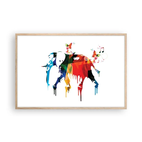 Poster în ramă de stejar deschis - Toată lumea poate dansa - 91x61 cm