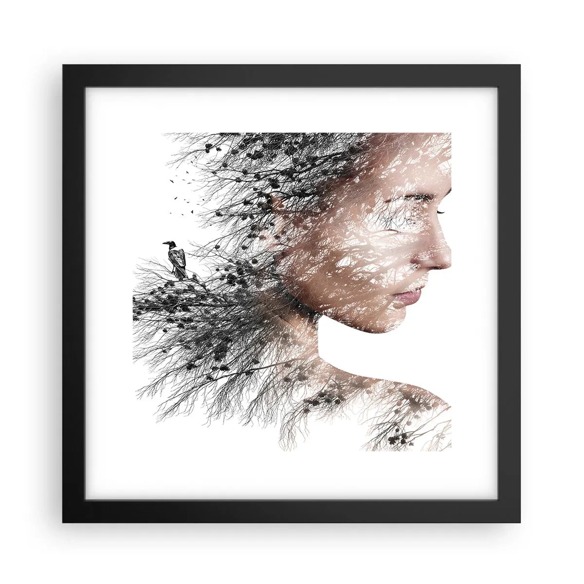 Poster în ramă neagră - Spiritul pădurii - 30x30 cm