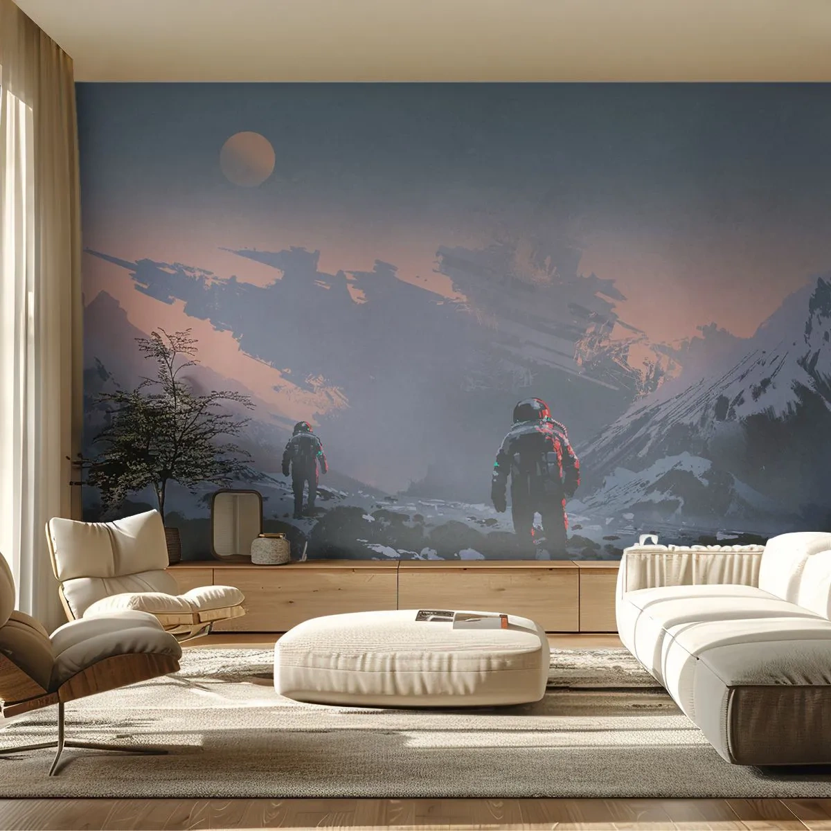 Tapet Standard Eco - Sub o stea necunoscută - Abstracția, Astronaut, Cosmonaut - 250x175 cm