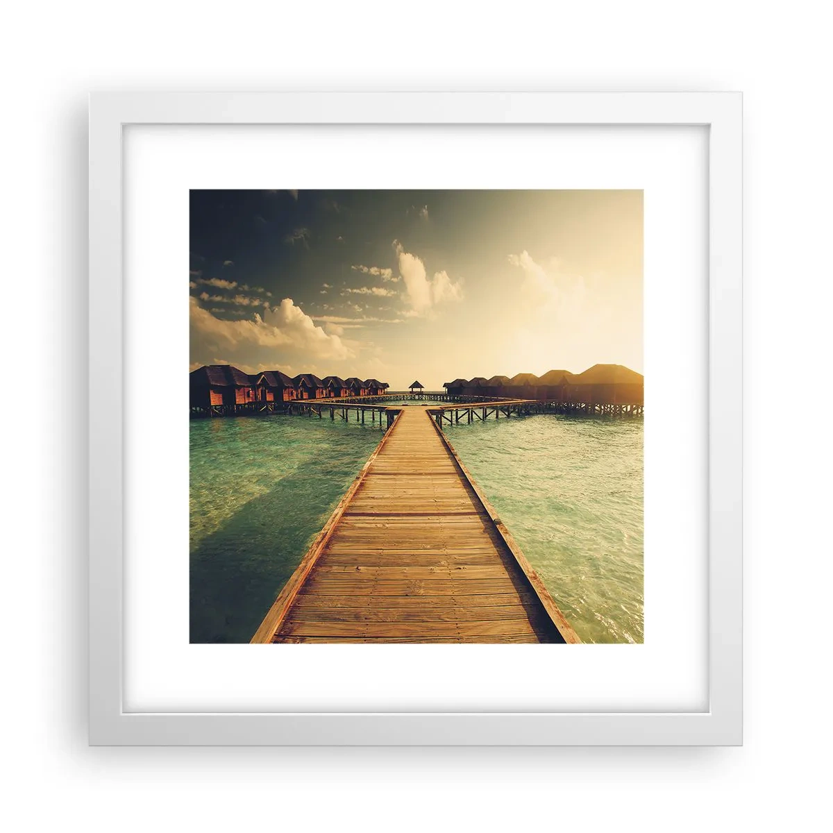 Poster în ramă albă - O invitație caldă - 30x30 cm