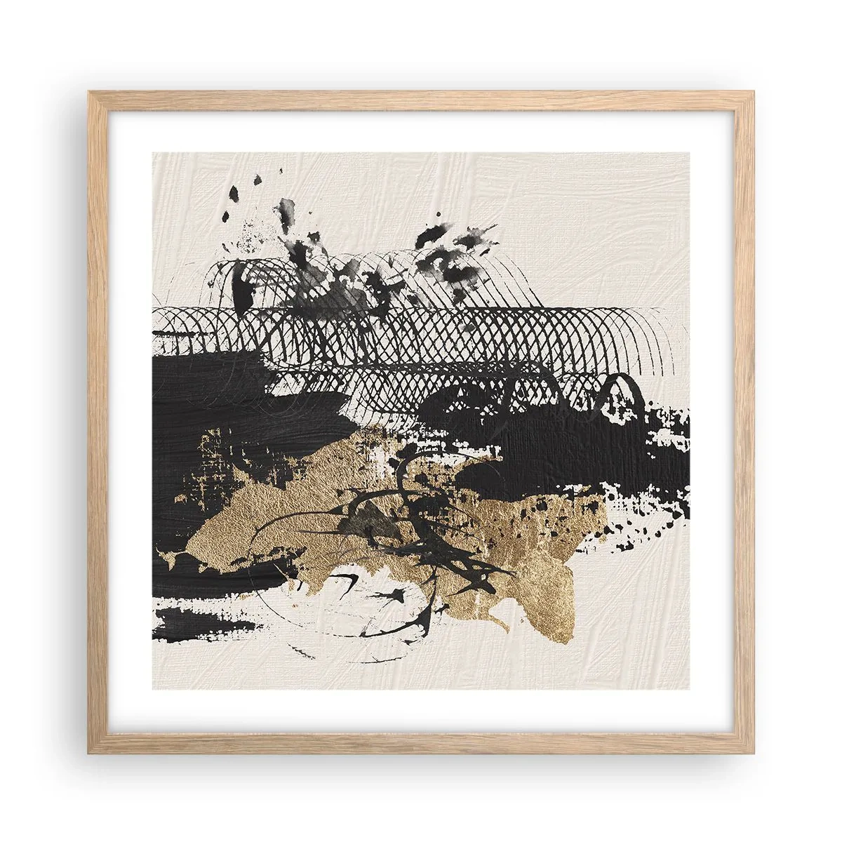 Poster în ramă de stejar deschis - Compoziție cu pasiune - 50x50 cm