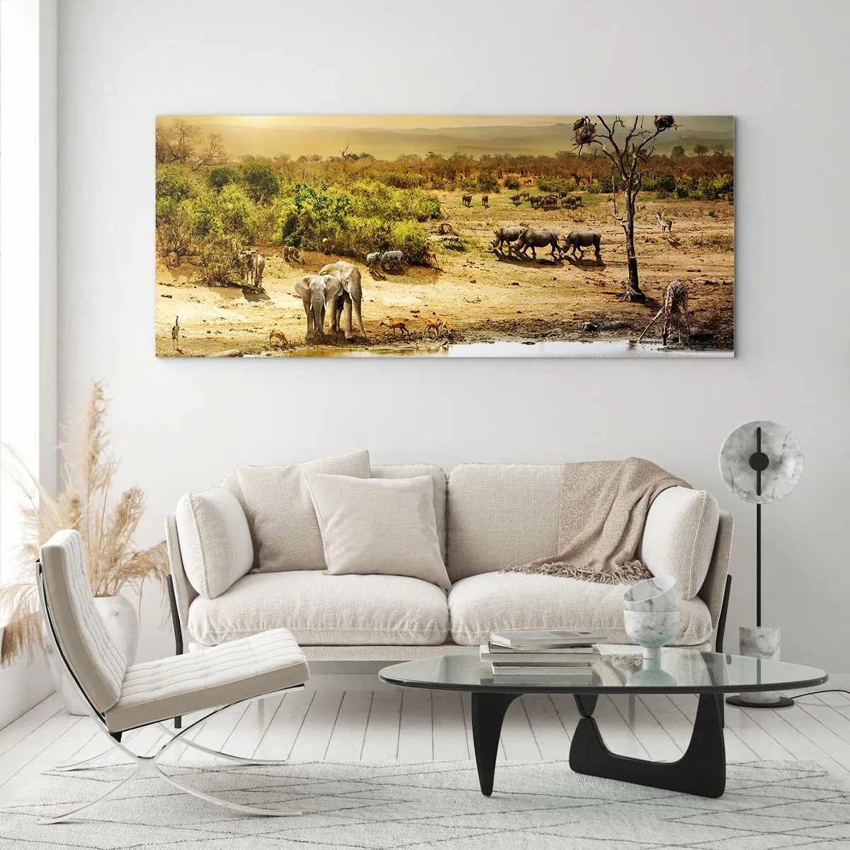 Tablou pe sticlă - "Și din Eden curgea un râu..." - 100x40 cm