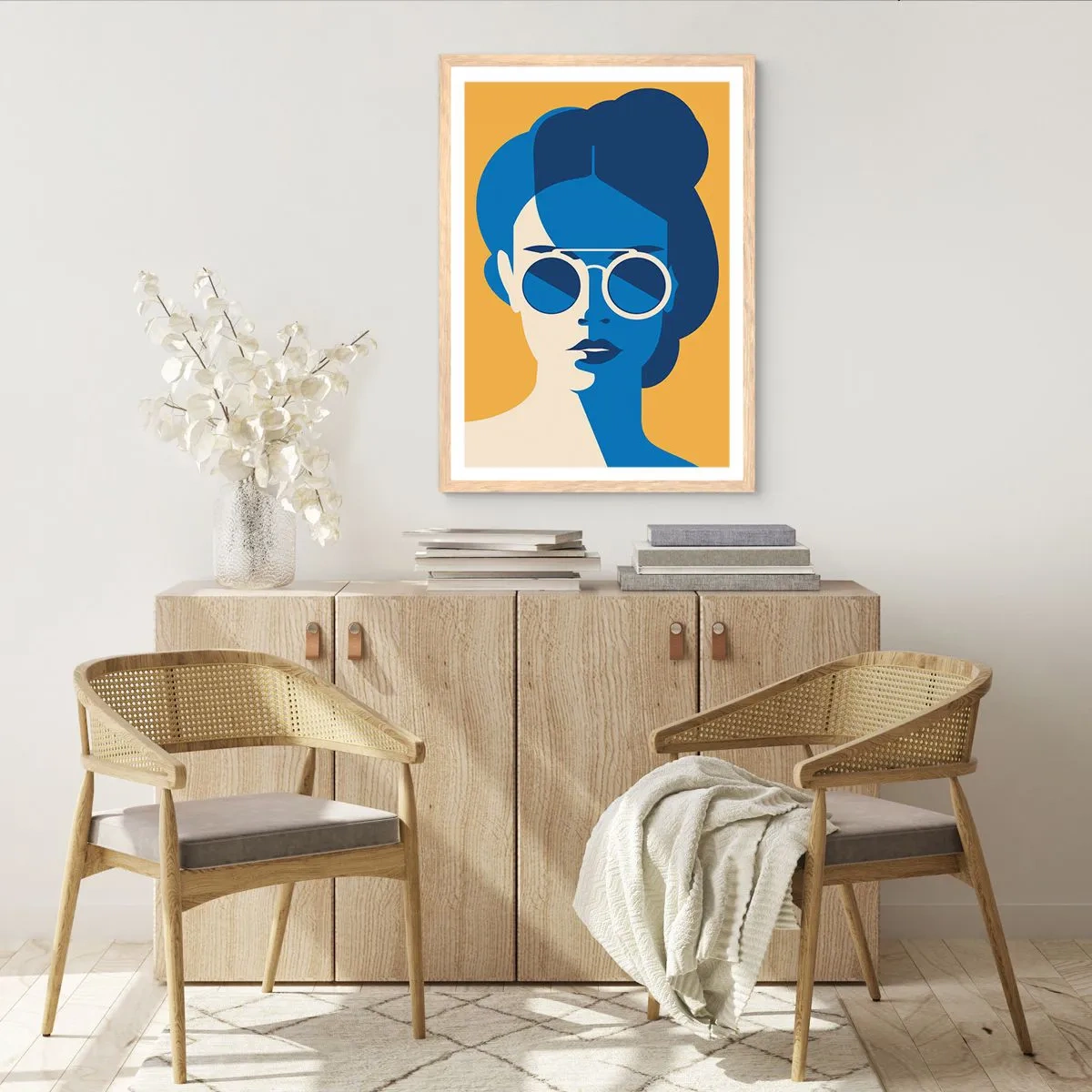 Poster în ramă de stejar deschis - Look de vacanță - 50x70 cm