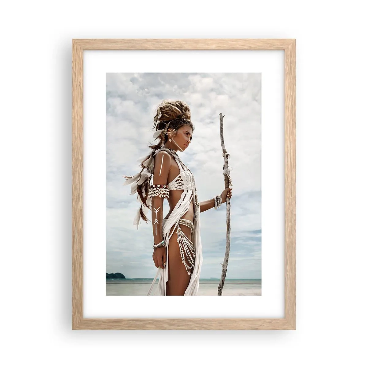 Poster în ramă de stejar deschis - Regina tropicelor - 30x40 cm