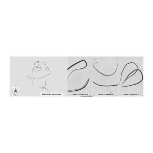 Mostră tapet Premium Canvas - Meandrele unui vis - Chipul de femeie, Portretul unei femei, Grafică - 100x30 cm