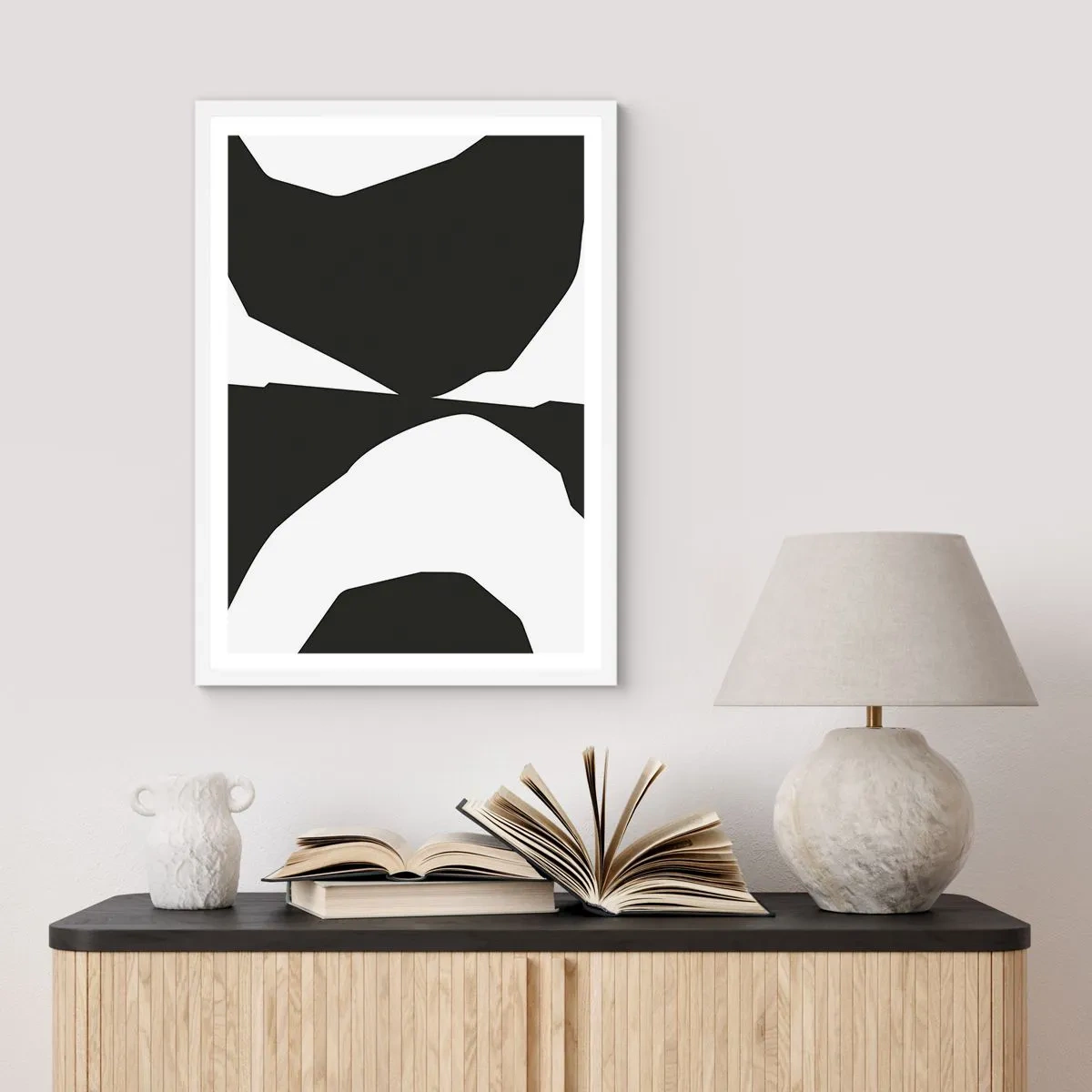 Poster în ramă albă - Pozitiv -negativ - 70x100 cm