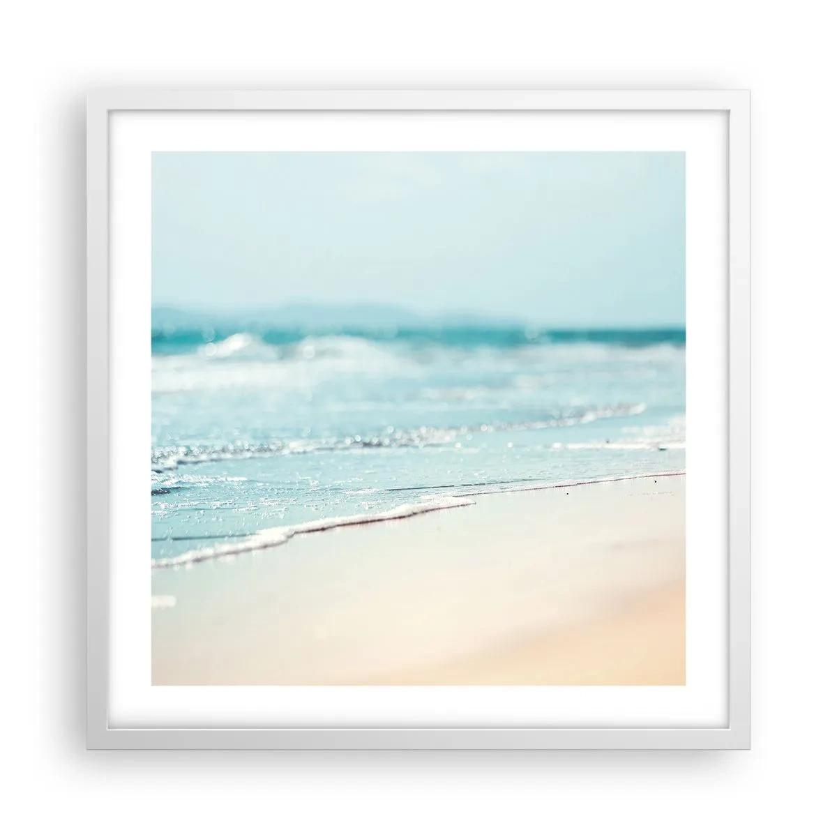 Poster în ramă albă - Căldură și zgomotul valurilor - 50x50 cm