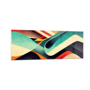 Tablou pe sticlă - Compoziție intensă - 140x50 cm