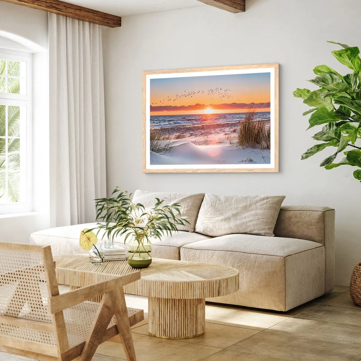 Poster în ramă de stejar deschis - Peisaj orizontal - 50x40 cm