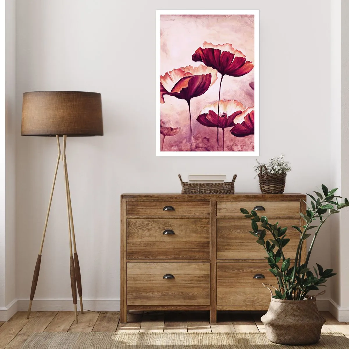 Poster - Fulgi roșii și albi - 30x40 cm