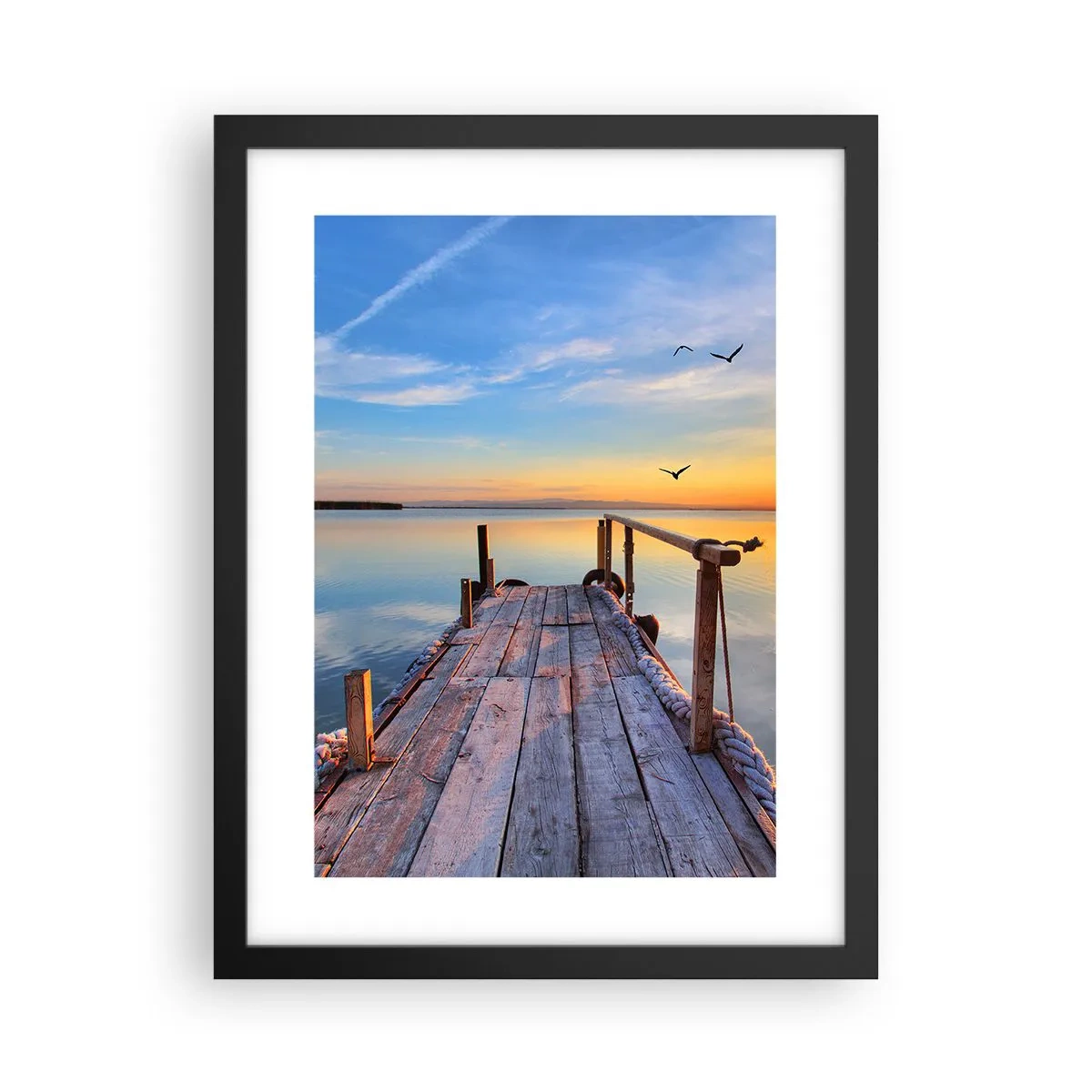 Poster în ramă neagră - Mergând înainte spre soare - 30x40 cm