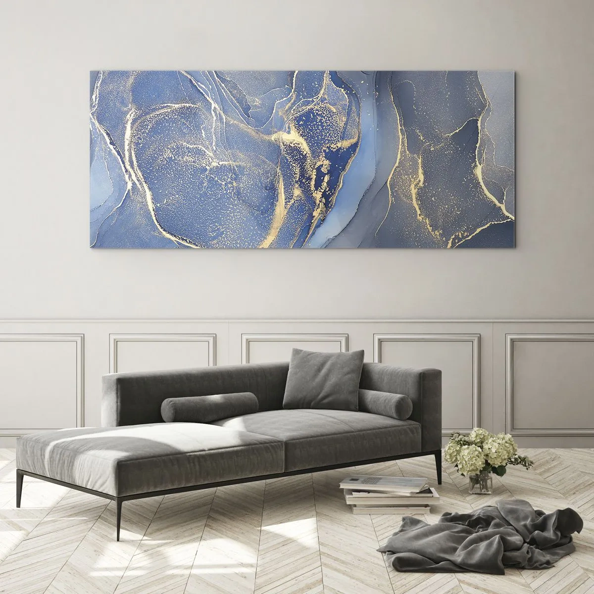 Tablou pe sticlă - Praf de aur - 120x50 cm