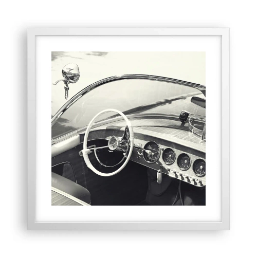 Poster în ramă albă - E timpul pentru cei bogați - 40x40 cm