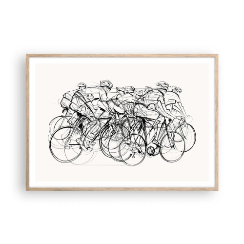 Poster în ramă de stejar deschis - Mână în mână - 100x70 cm