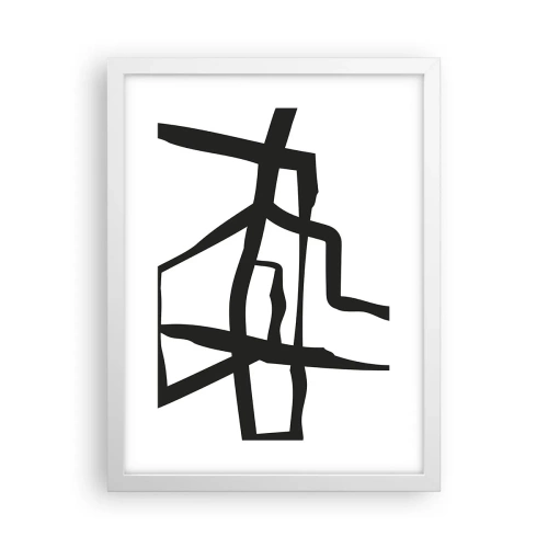 Poster în ramă albă - Construcție în alb și negru - 30x40 cm