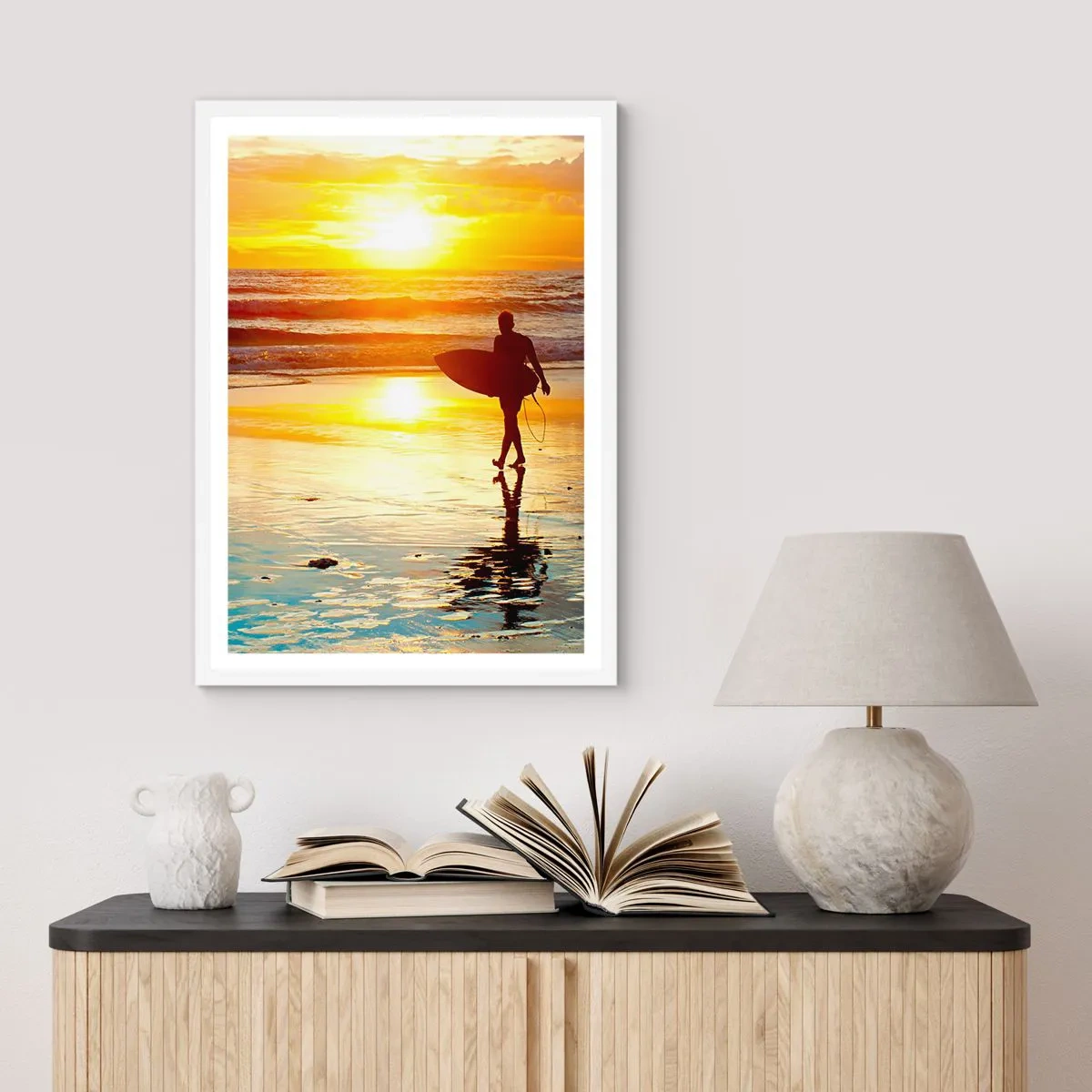 Poster în ramă albă - Întoarcerea războinicului - 70x100 cm