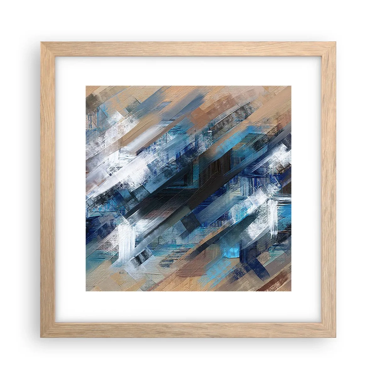 Poster în ramă de stejar deschis - Pe o pantă albastră - 30x30 cm