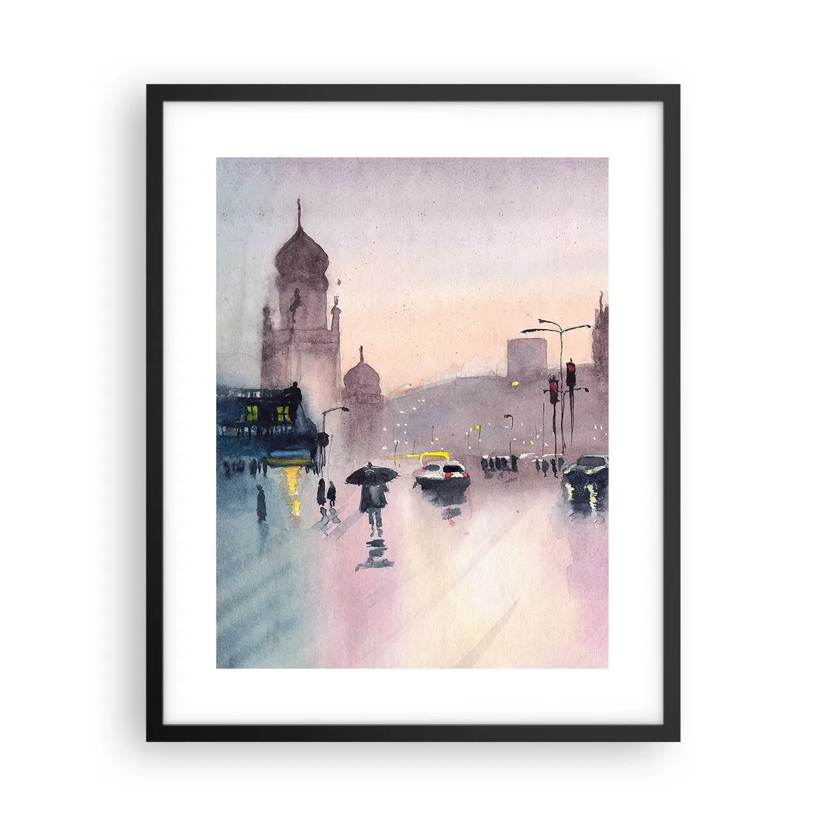 Poster în ramă neagră - Într-o ceață ploioasă - 40x50 cm