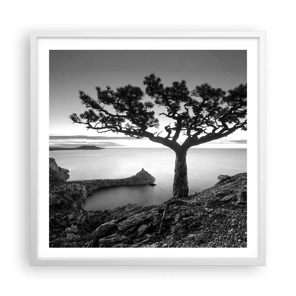 Poster în ramă albă - Liniște până la orizont - 60x60 cm