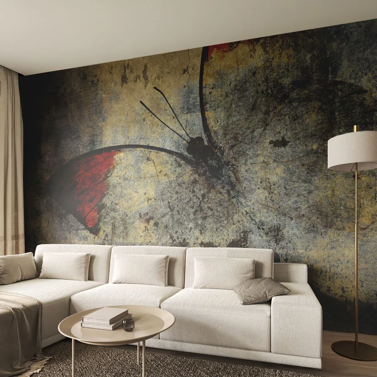 Tapet Premium Canvas - Privește înainte să dispar - Abstracția, Fluture, Bucată - 400x280 cm