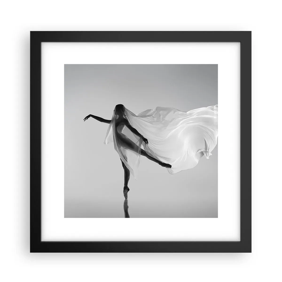 Poster în ramă neagră - Lejeritate și grație - 30x30 cm