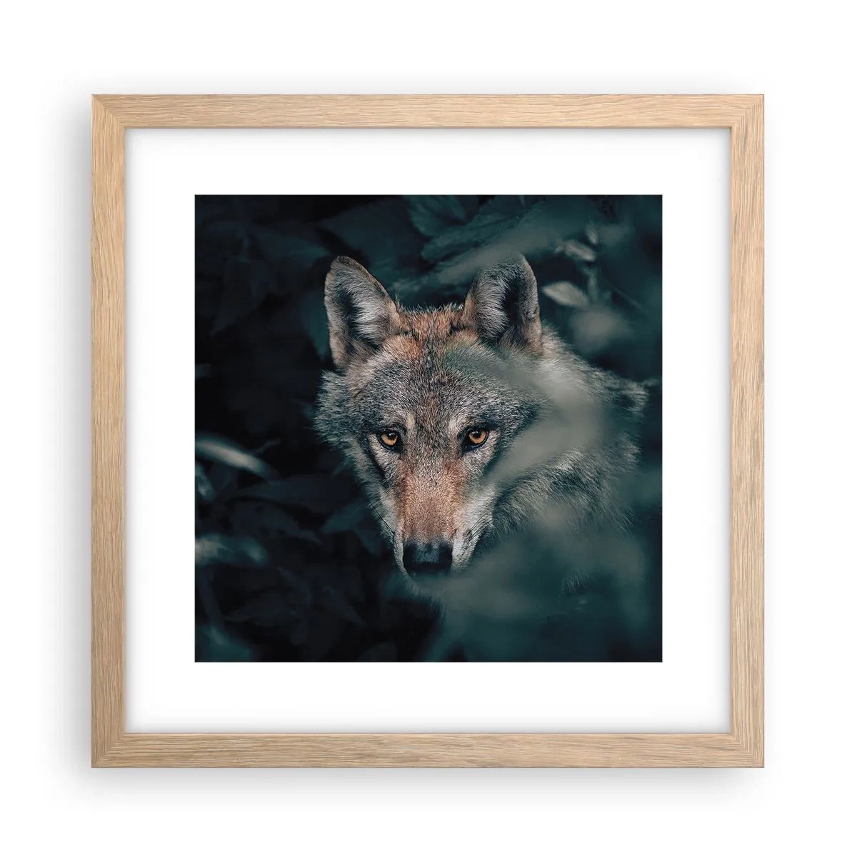 Poster în ramă de stejar deschis - Vânător - 30x30 cm